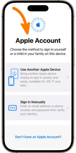 Step 3: Apple ID bilan tizimga kiring