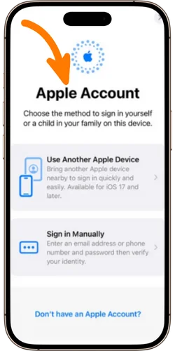 Addım 3: Apple ID ilə daxil olun