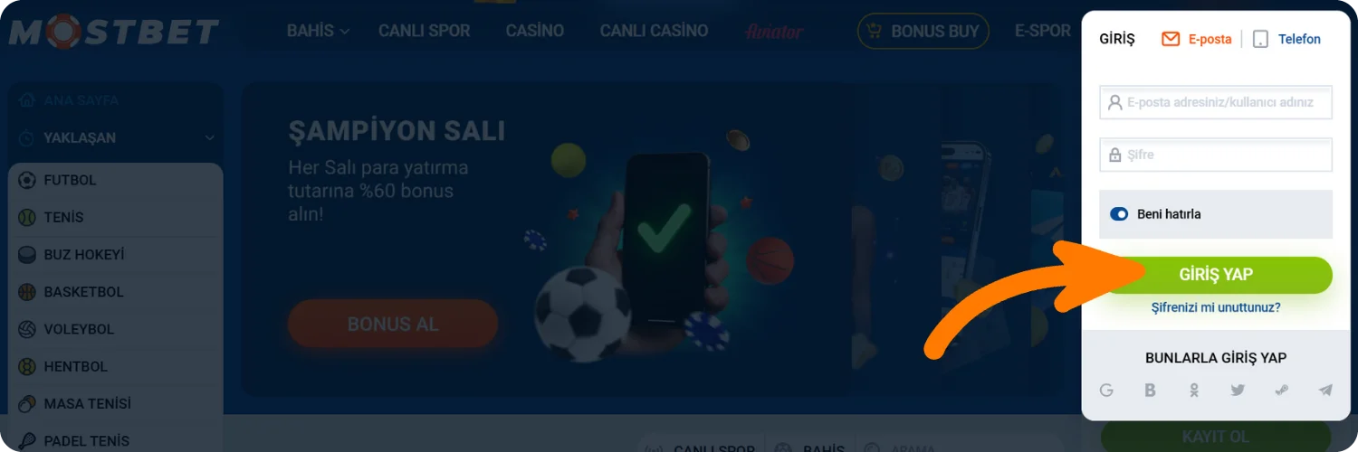 Hesabınıza giriş yapın