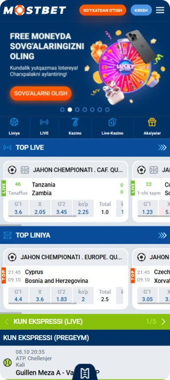 Mostbet app Bosh sahifa