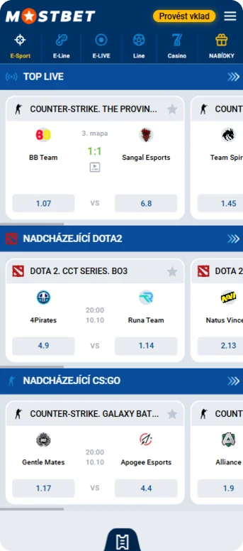 Mostbet app e-Sporty