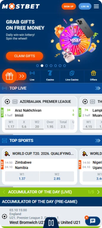 Mostbet app Homepage