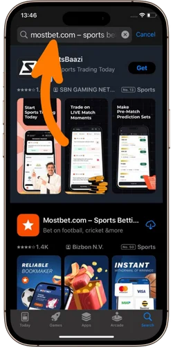 Step 2: Mostbet ilovasini qidiring
