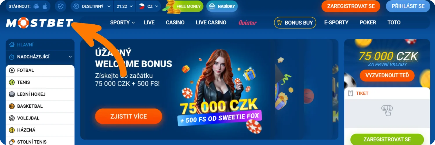 Přejděte na oficiální web