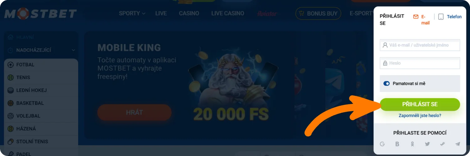Přihlaste se ke svému účtu
