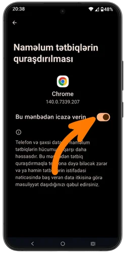Təhlükəsizlik parametrlərini dəyişin