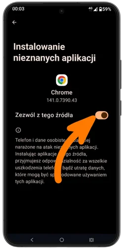 Krok 4: Zezwól na instalację z nieznanych źródeł